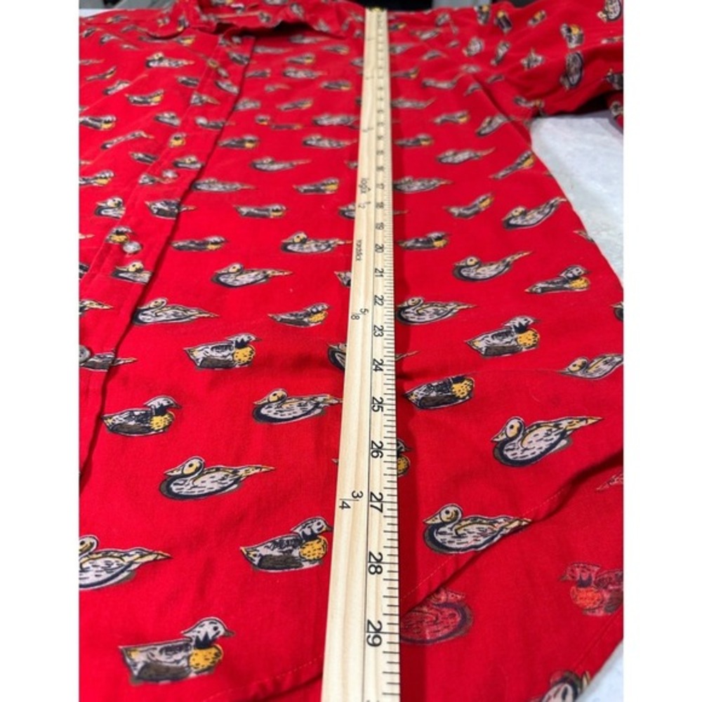 Ruff Hewn Men's Red Duck Print Long Sleeve Button Up Flannel Shirt XL - Picture 8 of 9